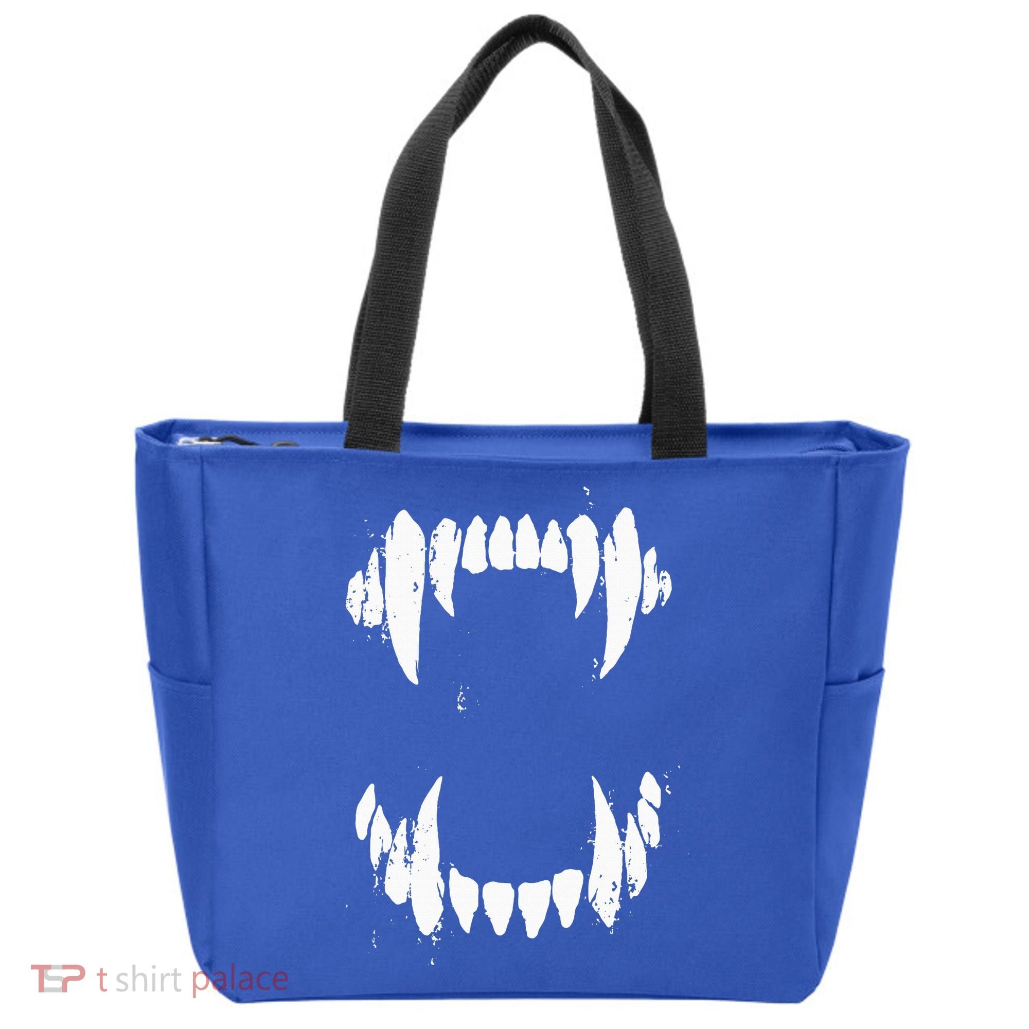 Halloween Horror Wolf Dog Vampire Monster Teeth Costume Tote Bag