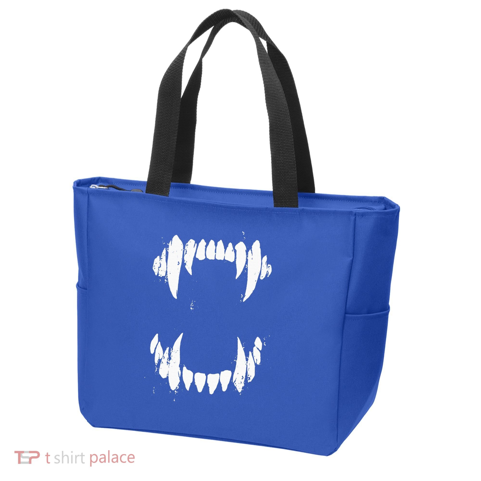 Halloween Horror Wolf Dog Vampire Monster Teeth Costume Tote Bag