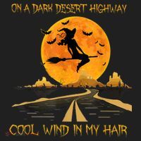 Happy Halloween Witch Riding Brooms On A Dark Desert Highway Tumbler thumb 3