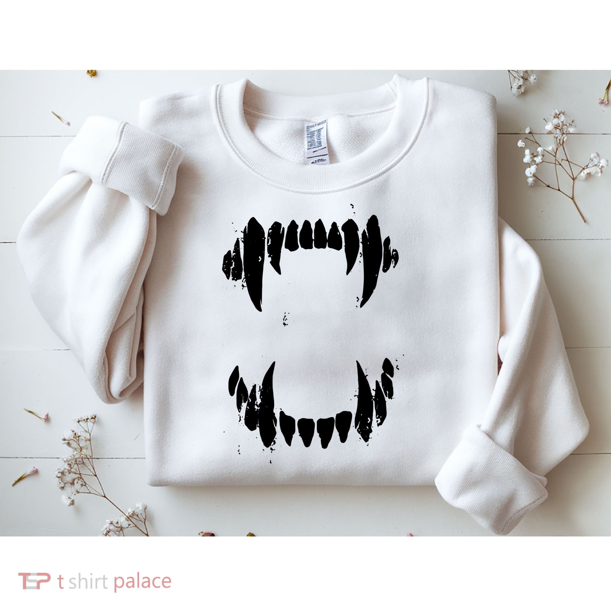 Halloween Horror Wolf Dog Vampire Monster Teeth Costume Sweatshirt