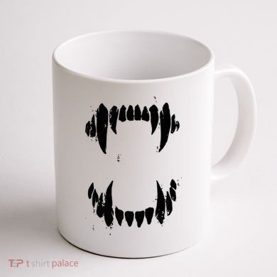 Halloween Horror Wolf Dog Vampire Monster Teeth Costume Coffee Mug back