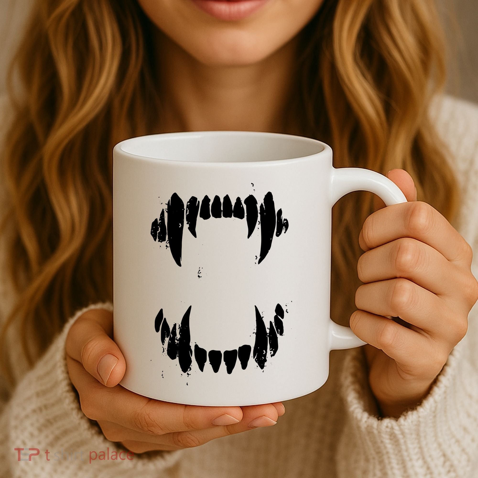 Halloween Horror Wolf Dog Vampire Monster Teeth Costume Coffee Mug