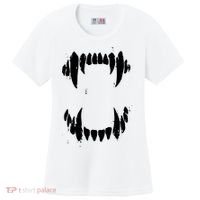 Halloween Horror Wolf Dog Vampire Monster Teeth Costume Women's Cooling Performance Crew T-Shirt thumb 0