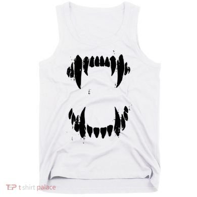 Halloween Horror Wolf Dog Vampire Monster Teeth Costume Tank Top