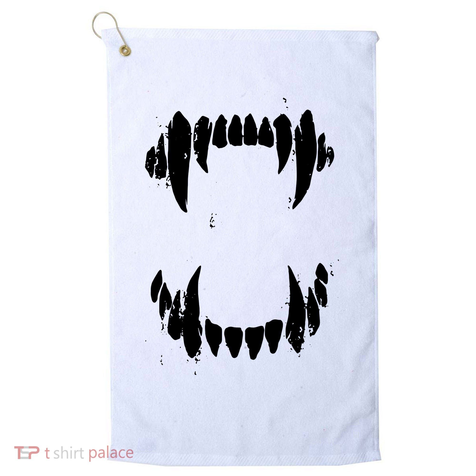 Halloween Horror Wolf Dog Vampire Monster Teeth Costume Golf Towel
