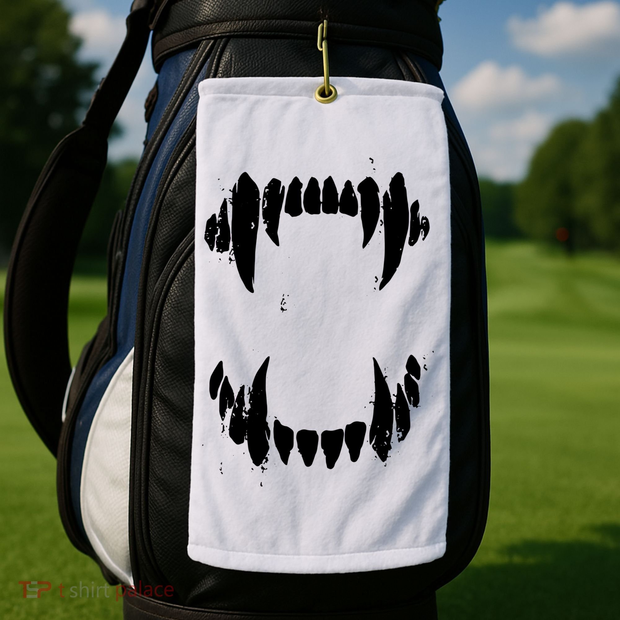 Halloween Horror Wolf Dog Vampire Monster Teeth Costume Golf Towel
