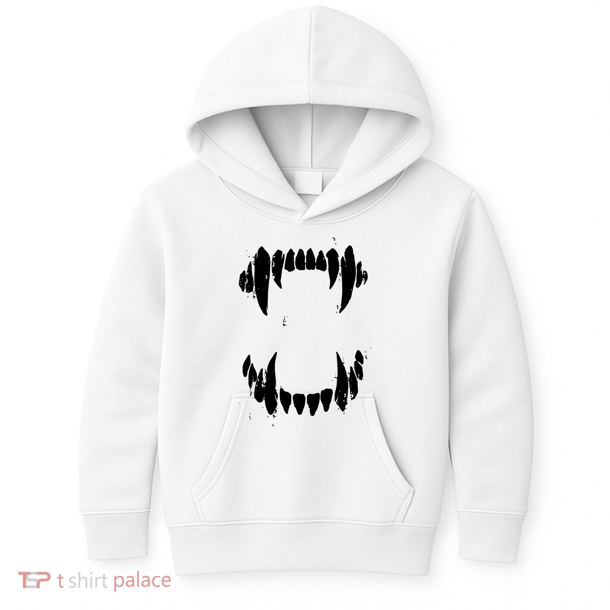 Halloween Horror Wolf Dog Vampire Monster Teeth Costume Kids Hoodie