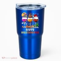 Happy Hallothanksmas Wine Glasses Wine Lover Gift Tumbler thumb 0