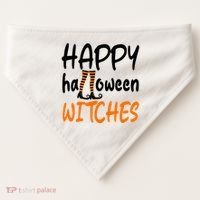Happy Halloween Witches Cute USA-Made Doggie Bandana thumb 0