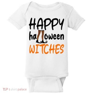 Happy Halloween Witches Cute Baby Bodysuit