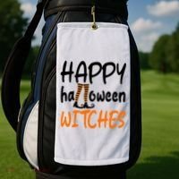 Happy Halloween Witches Cute Golf Towel thumb 2