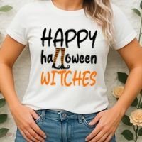 Happy Halloween Witches Cute Women's T-Shirt thumb 2