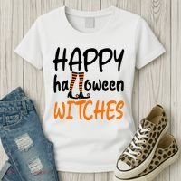 Happy Halloween Witches Cute Women's T-Shirt thumb 3