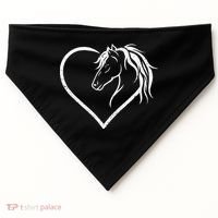 Horse Head With A Heart Riding Horse USA-Made Doggie Bandana thumb 0