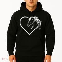 Horse Head With A Heart Riding Horse Hoodie thumb 2