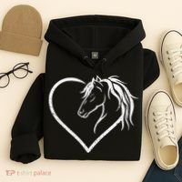 Horse Head With A Heart Riding Horse Hoodie thumb 4