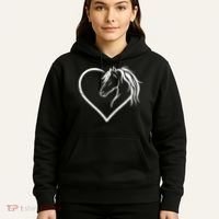 Horse Head With A Heart Riding Horse Hoodie thumb 5