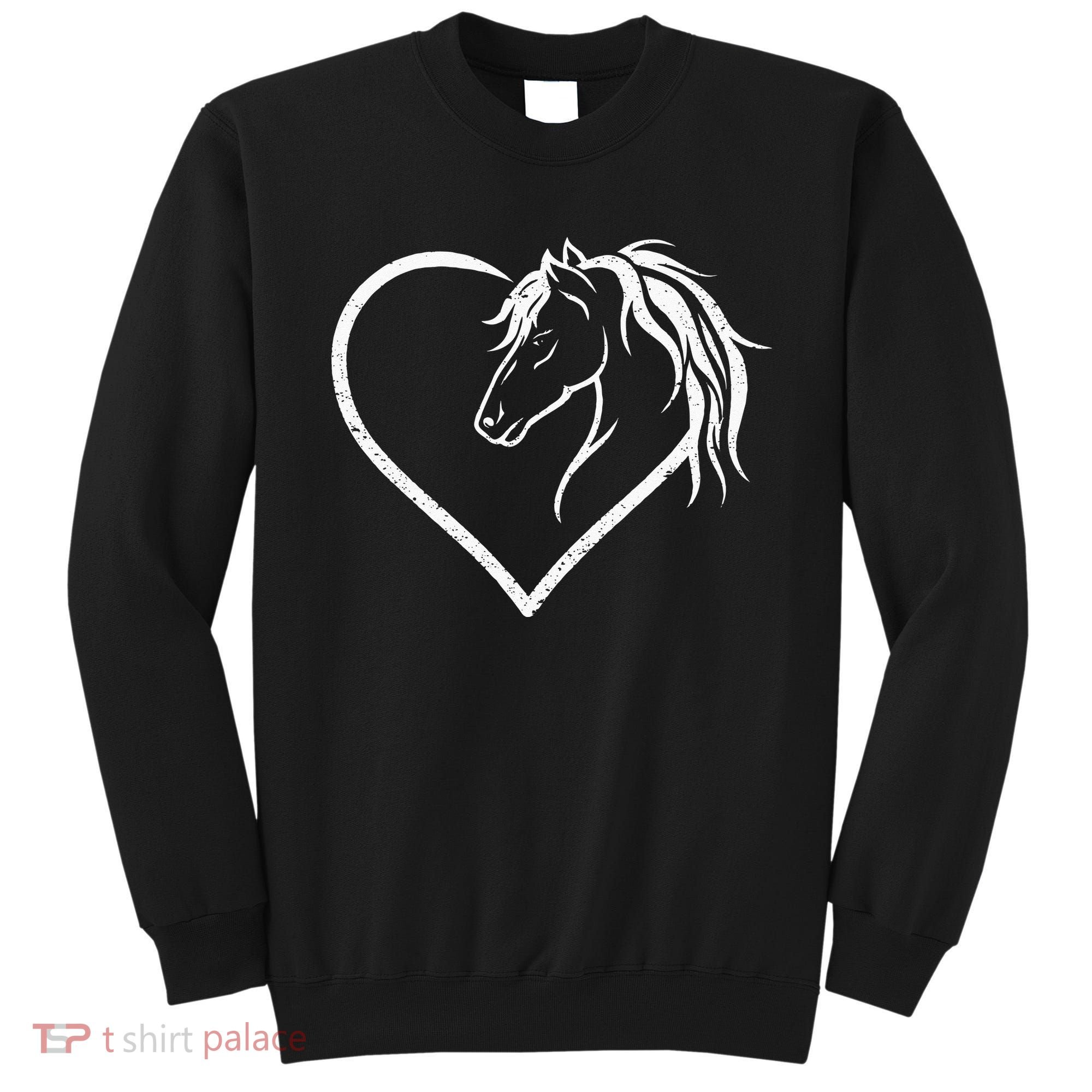 Horse Head With A Heart Riding Horse Sweatshirt
