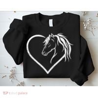 Horse Head With A Heart Riding Horse Sweatshirt thumb 2