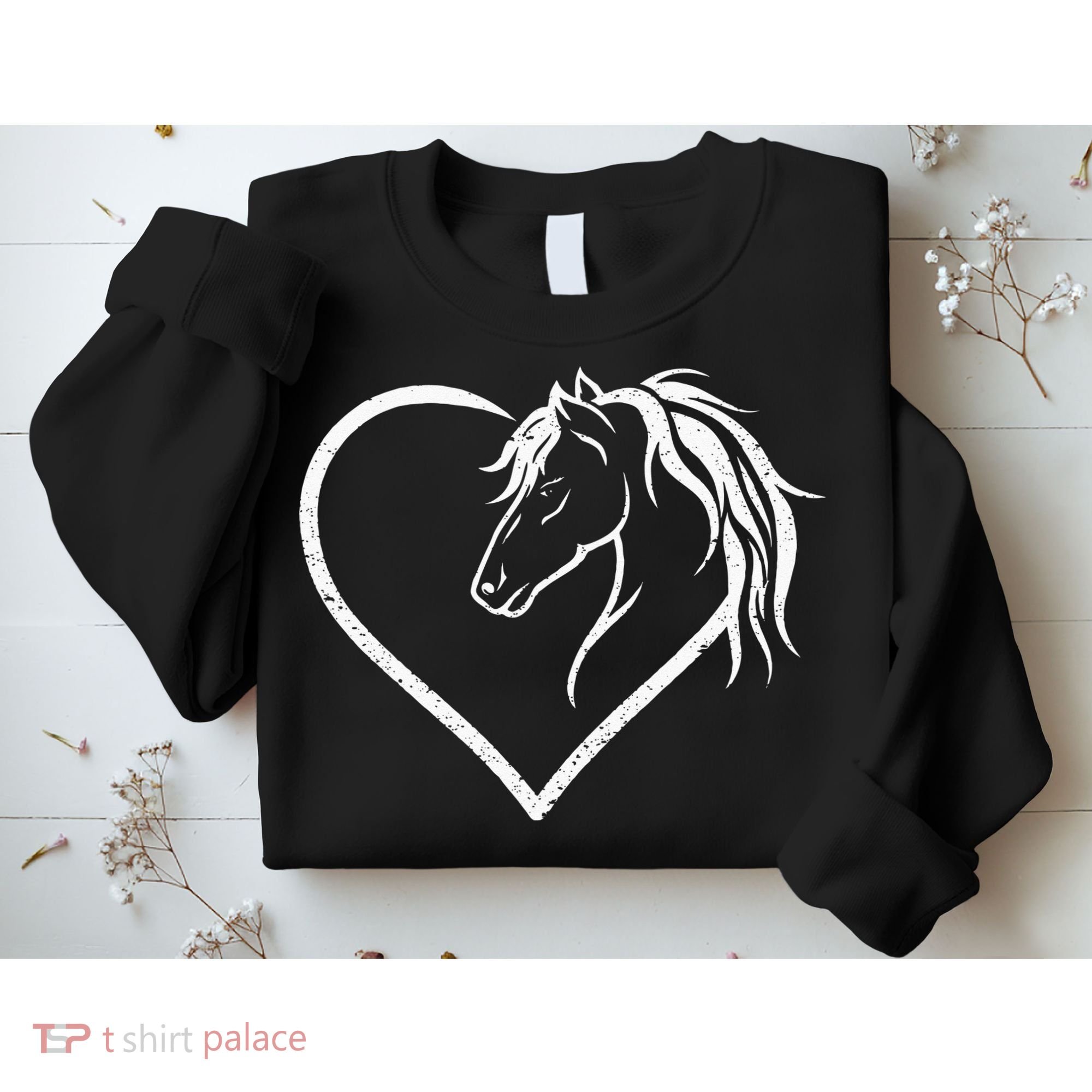 Horse Head With A Heart Riding Horse Sweatshirt