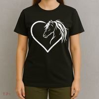 Horse Head With A Heart Riding Horse T-Shirt thumb 4