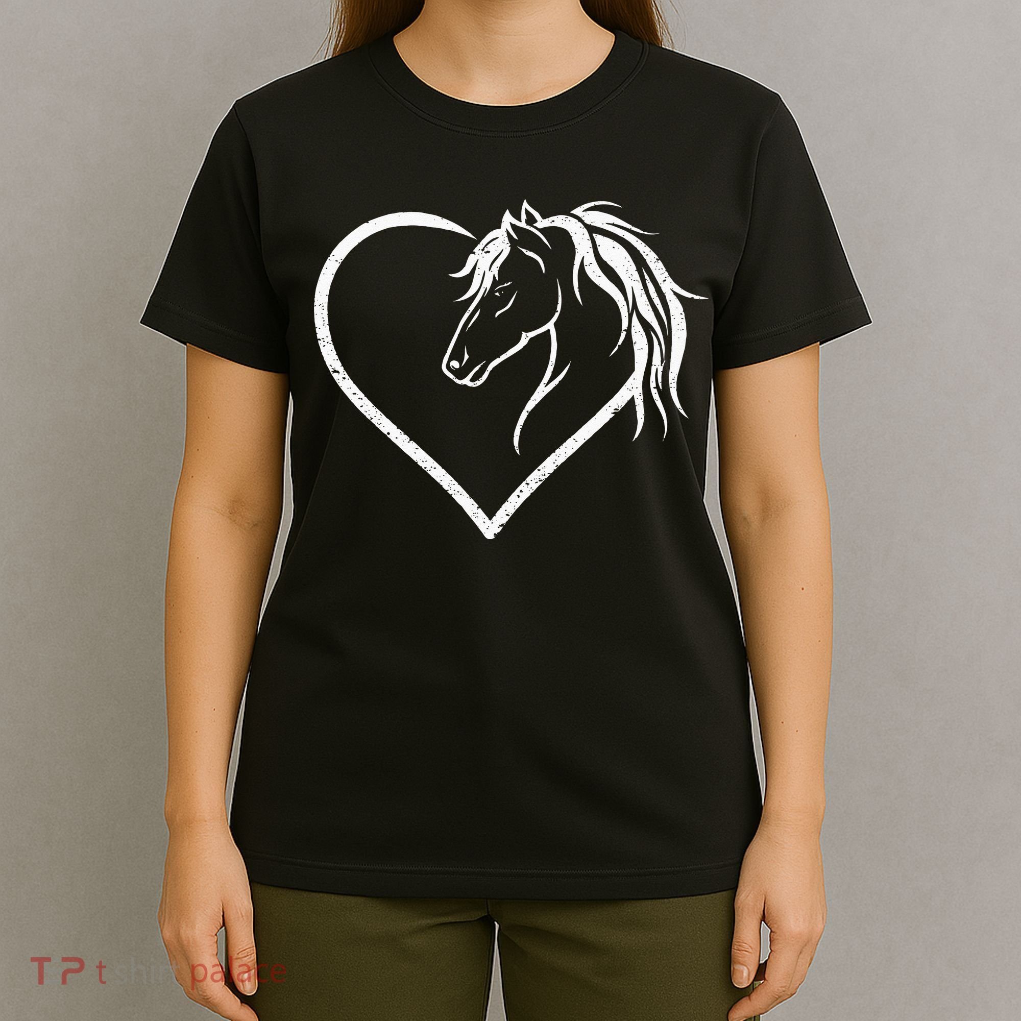 Horse Head With A Heart Riding Horse T-Shirt