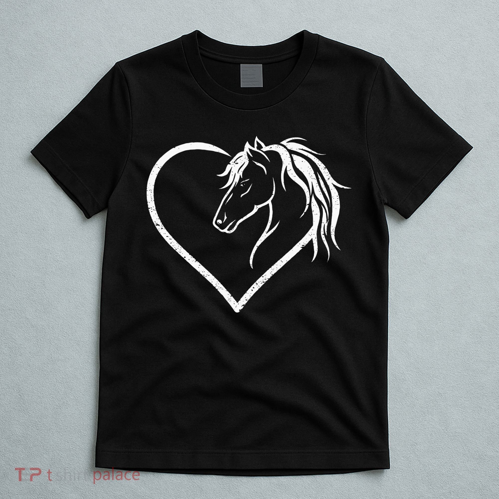 Horse Head With A Heart Riding Horse T-Shirt