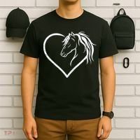 Horse Head With A Heart Riding Horse T-Shirt thumb 6