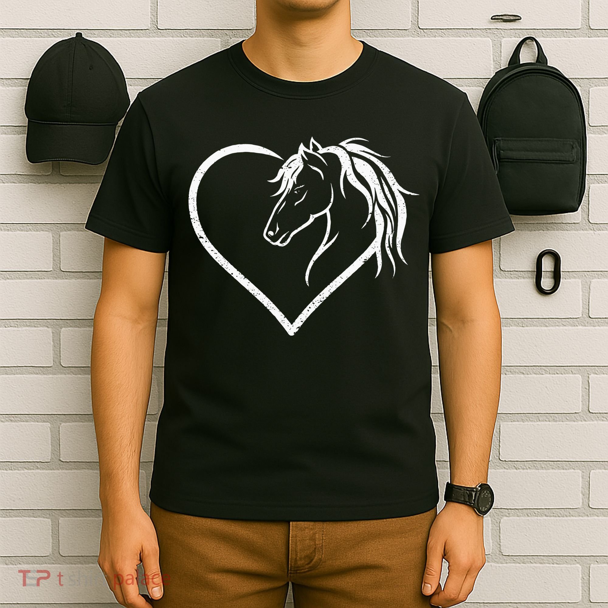 Horse Head With A Heart Riding Horse T-Shirt