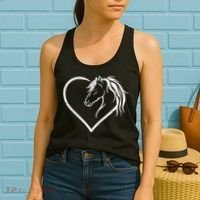 Horse Head With A Heart Riding Horse Women's Tank Top thumb 2