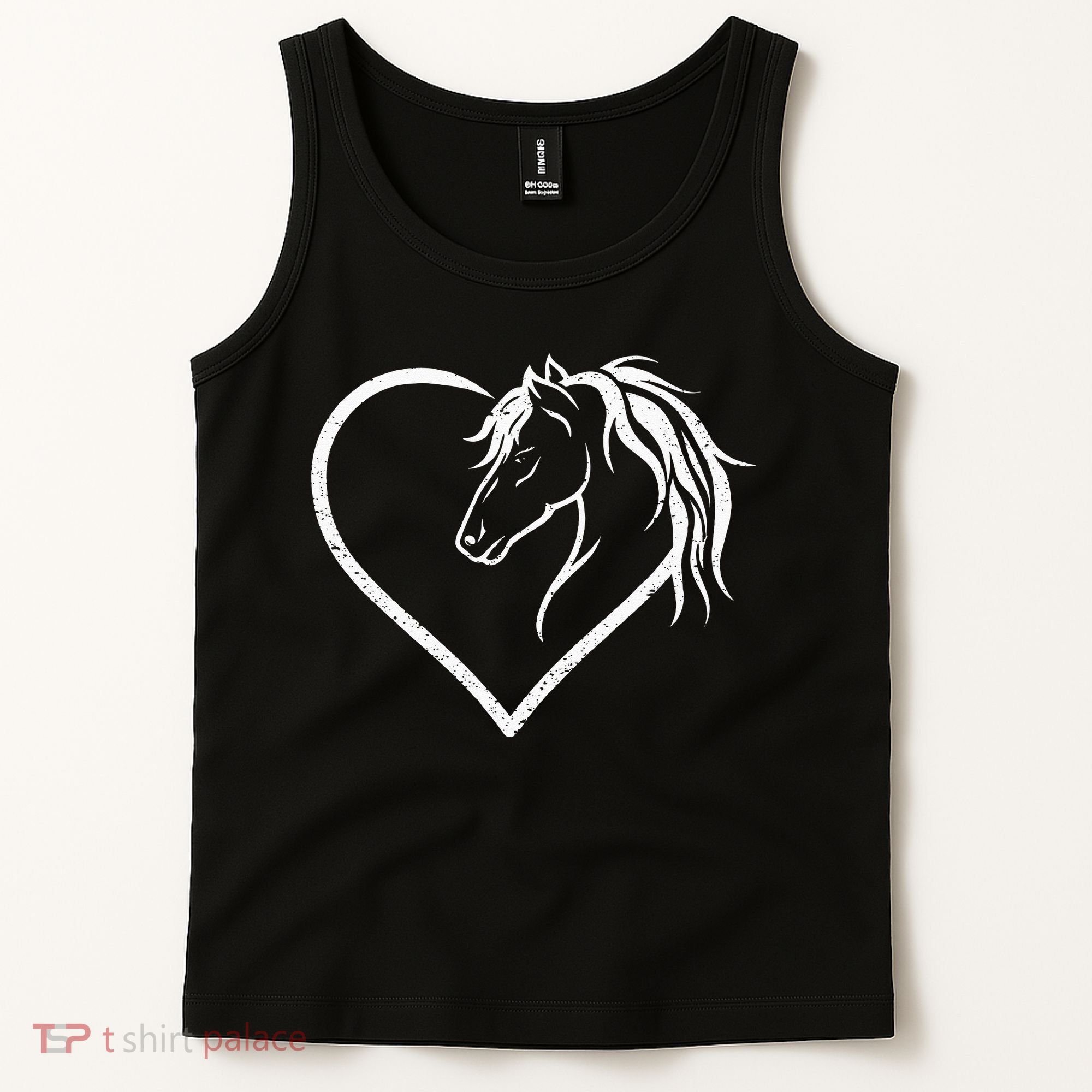 Horse Head With A Heart Riding Horse Tank Top