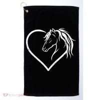 Horse Head With A Heart Riding Horse Golf Towel thumb 0