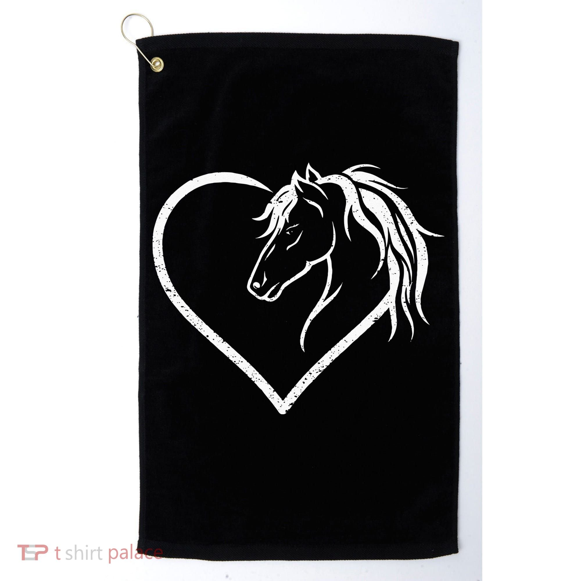 Horse Head With A Heart Riding Horse Golf Towel