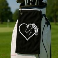 Horse Head With A Heart Riding Horse Golf Towel thumb 2