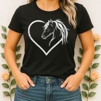 Horse Head With A Heart Riding Horse Women's T-Shirt thumb 2