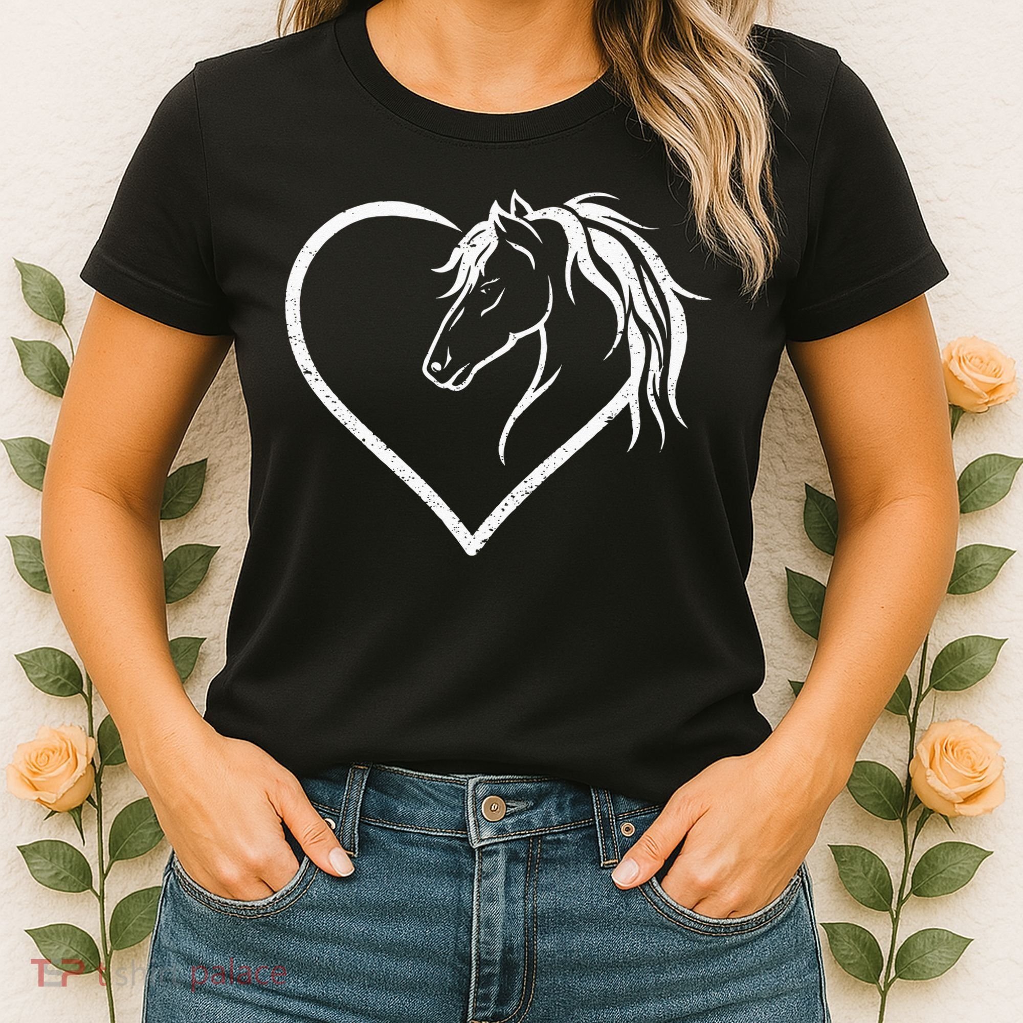 Horse Head With A Heart Riding Horse Women's T-Shirt