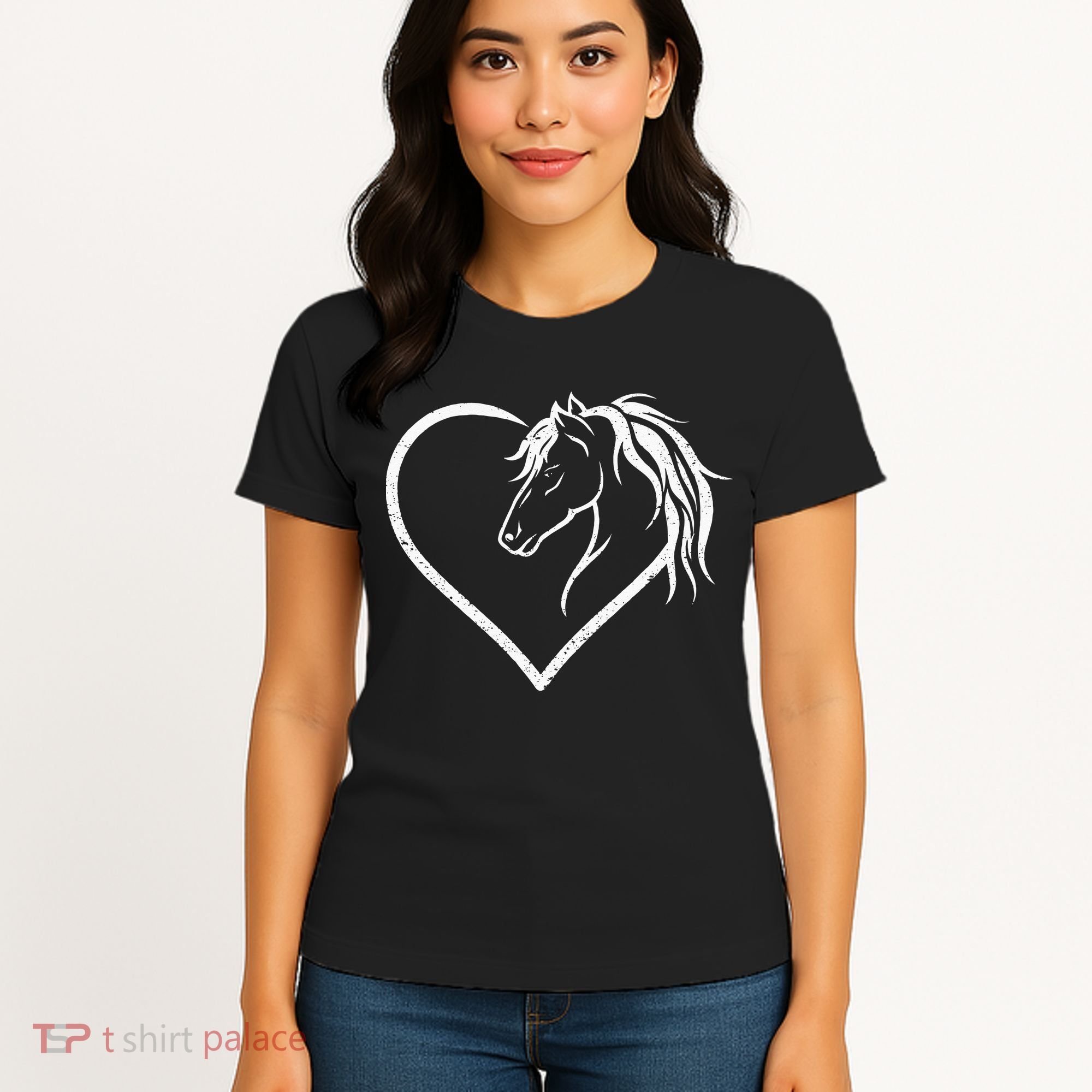 Horse Head With A Heart Riding Horse Women's T-Shirt