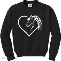 Horse Head With A Heart Riding Horse Kids Sweatshirt thumb 0