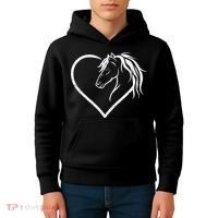 Horse Head With A Heart Riding Horse Kids Hoodie thumb 4
