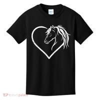 Horse Head With A Heart Riding Horse Kids T-Shirt thumb 0