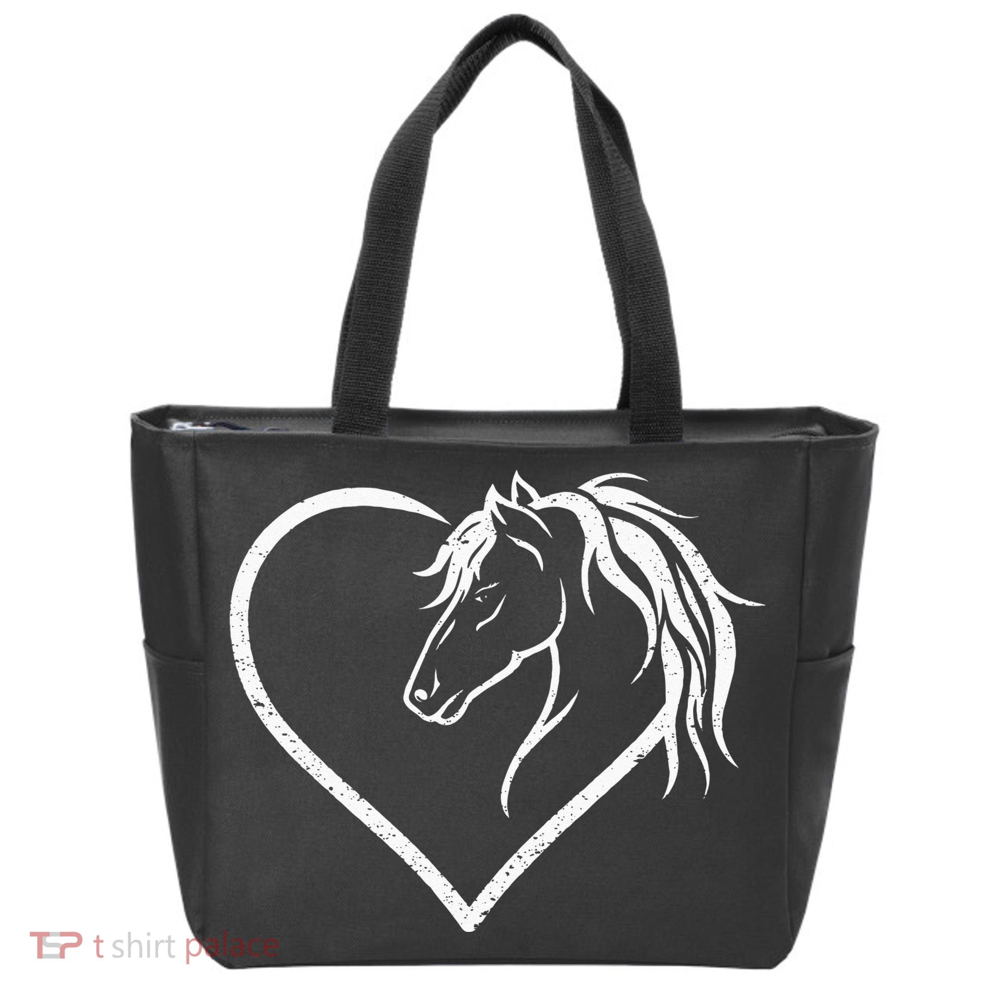 Horse Head With A Heart Riding Horse Tote Bag
