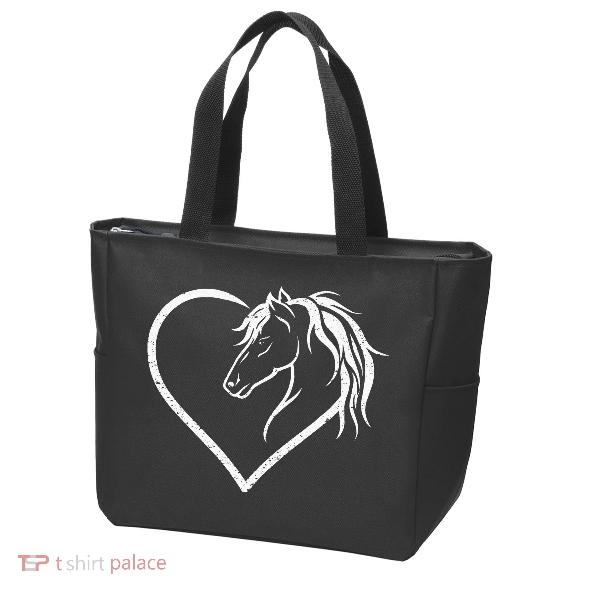 Horse Head With A Heart Riding Horse Tote Bag