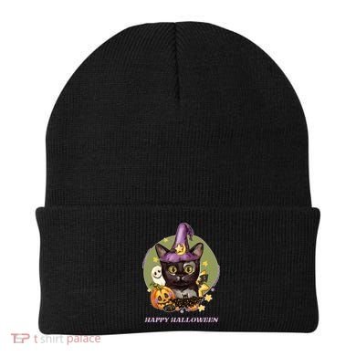 Happy Halloween Witchy Kitty Design Beanie