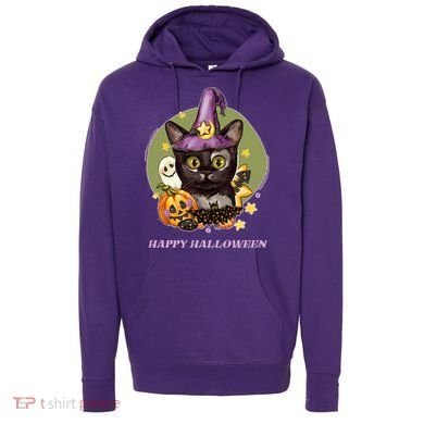 Happy Halloween Witchy Kitty Design Hoodie