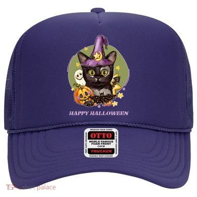 Happy Halloween Witchy Kitty Design Hat
