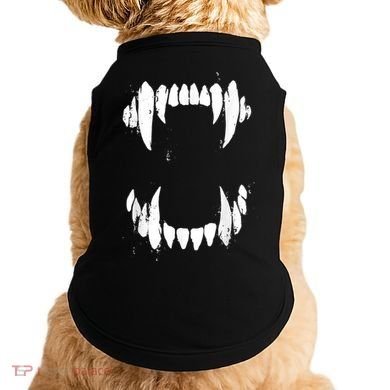 Halloween Horror Wolf Dog Vampire Monster Teeth Costume Doggie Tank