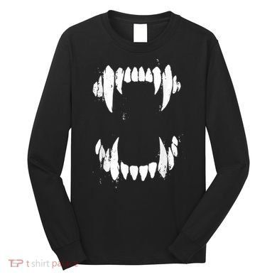Halloween Horror Wolf Dog Vampire Monster Teeth Costume Long Sleeve Shirt