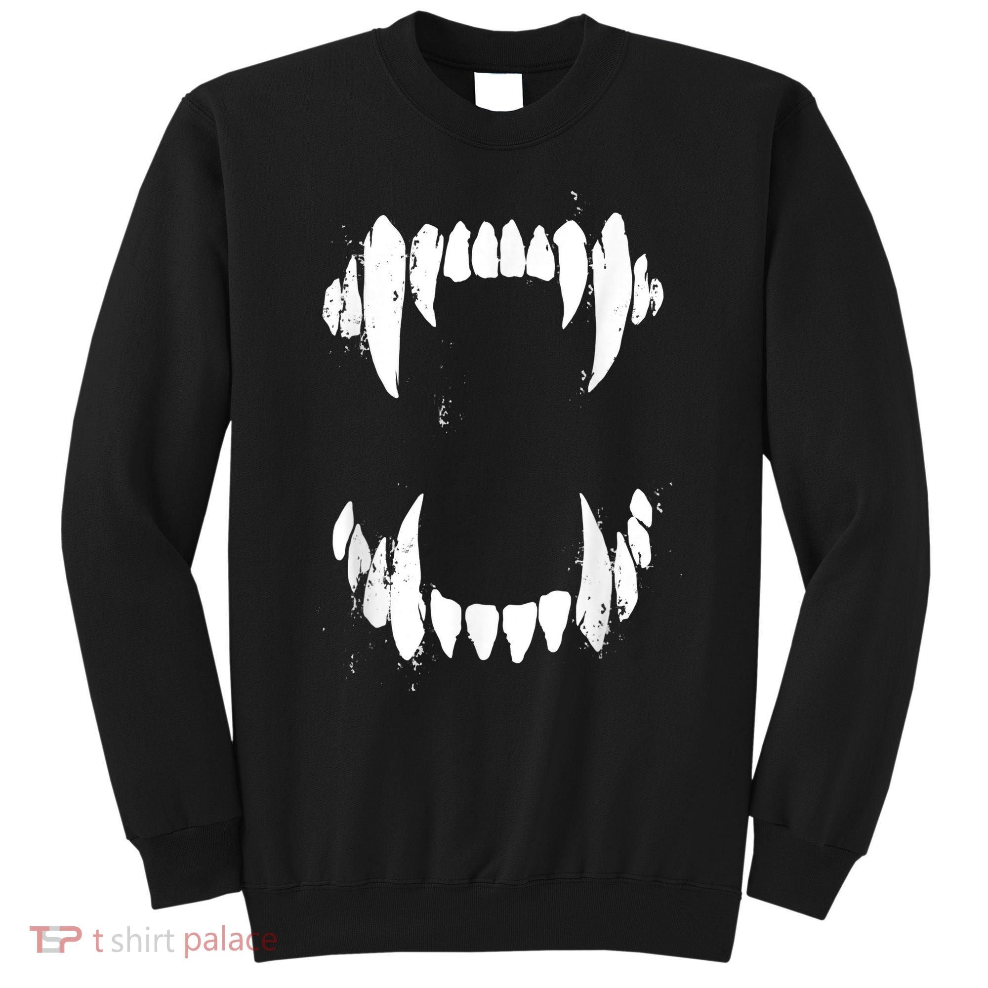 Halloween Horror Wolf Dog Vampire Monster Teeth Costume Sweatshirt
