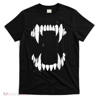 Halloween Horror Wolf Dog Vampire Monster Teeth Costume T-Shirt