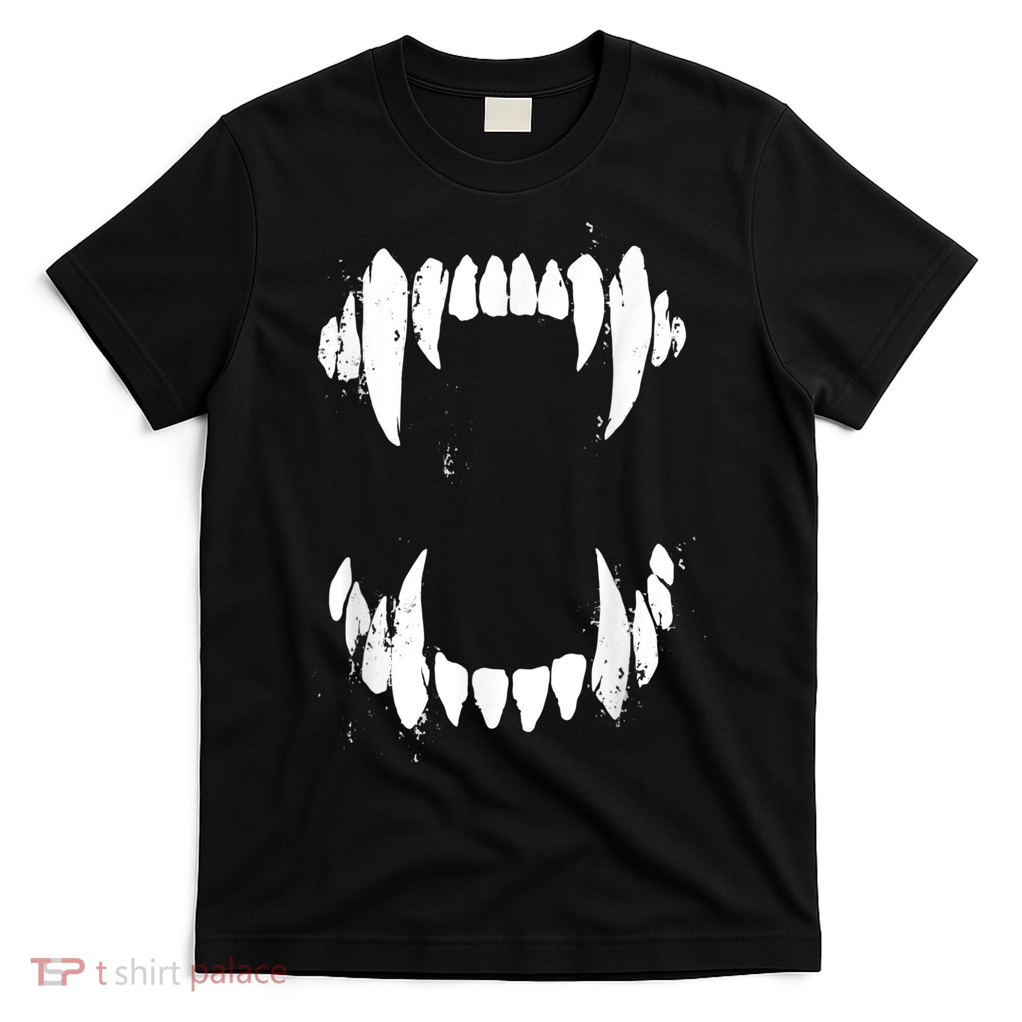 Halloween Horror Wolf Dog Vampire Monster Teeth Costume T-Shirt